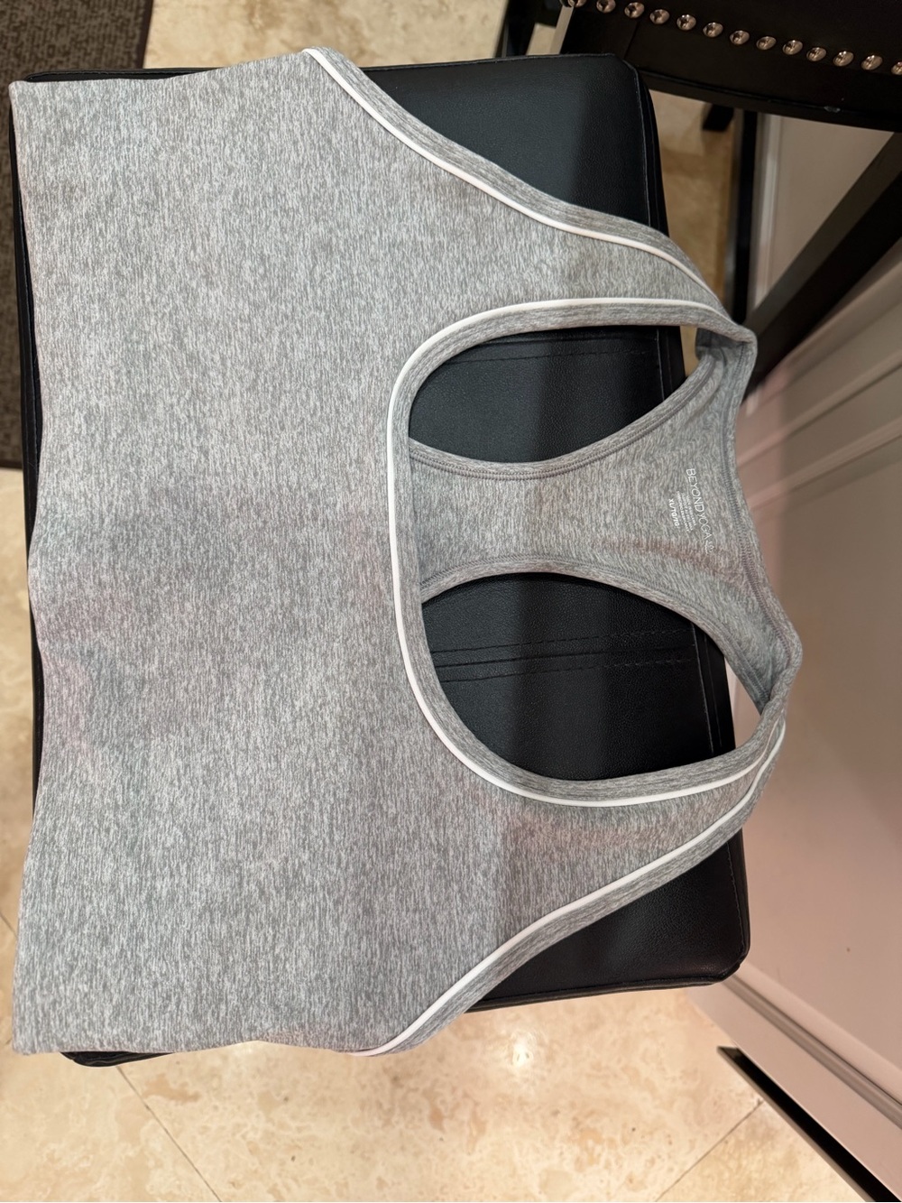 Beyond Yoga Heather Gray Racerback Sports Bra